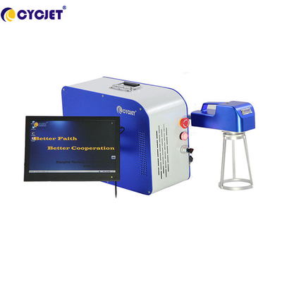 Φορητή κωδικοποίηση λέιζερ CYCJET 30W και χαρακτηρισμός της μηχανής για την εκτύπωση κώδικα λογότυπων QR ροδών